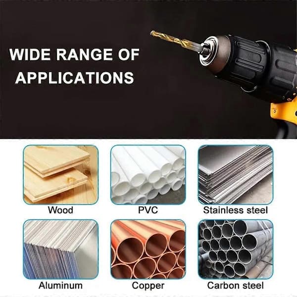 12 Pcs. Titanium Coated HSS Tap Drill Bit Set Hex Shank Screw Thread Drill Machine Composite Tap M3 M4 M5 M6 M8 M10