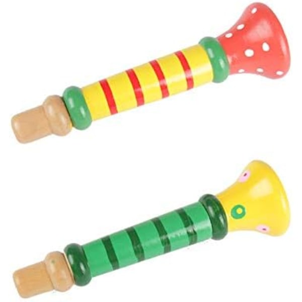3 Stk Træ Musikinstrument Legetøj Lille Buglet Træ Lodret fløjte Små højttalere