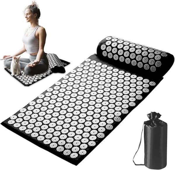 Kroppsmassasjematte – 100 % bomull ABS 65x41cm 540g | Spikermatte black