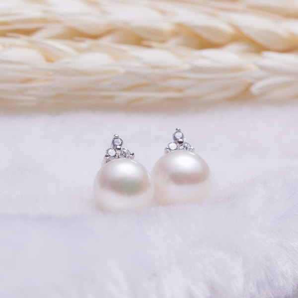 925 Sterling Silver Pärlörhängen och Cubic Zirconia örhängen för bröllopsförlovning Perfekt present Födelsedag Mors dag Alla hjärtans dag