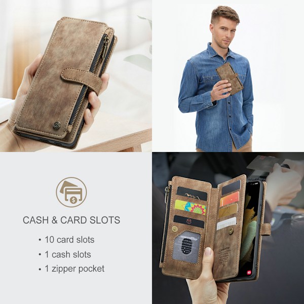 Caseme c30 etui til iPhone 12/12 Pro brun brun brown