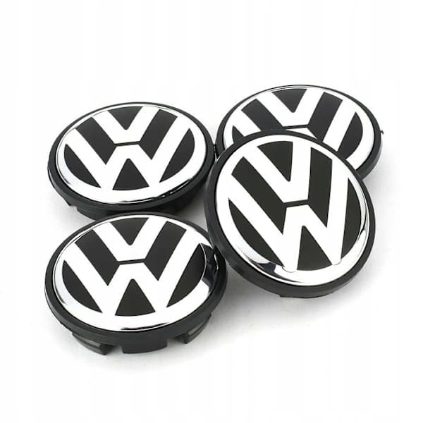 4-pack - Volkswagen VW centrumkåpor / navkapslar - Bil Silver 56mm