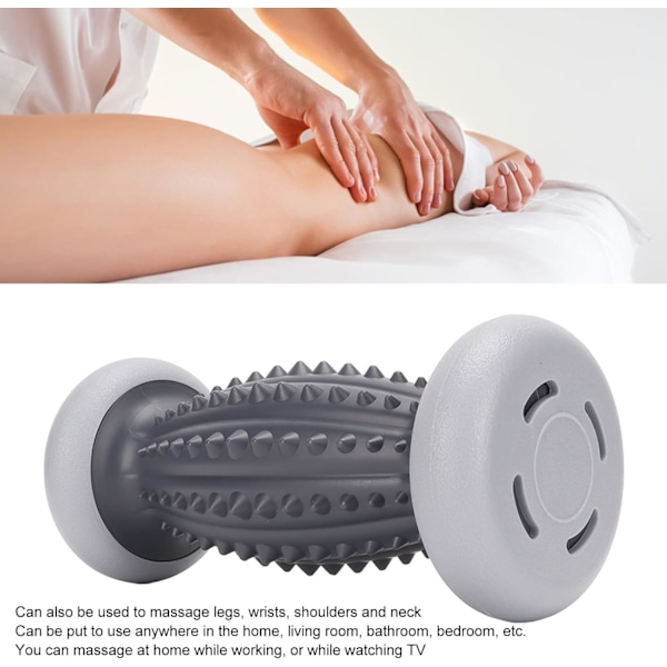 Fotmassagerulle Djupmassage Ergonomisk ABS Fotmassager Verktyg Fotroller Verktyg för handleder Nacke (Grå Svart)