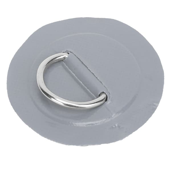 4 stk PVC-lapp elastisk tau sett D-ring lapp strikk tau sett rustfritt stål D-ring pad grå
