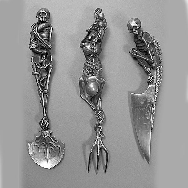 Halloween-lahjan luurutyökalusarja Metalliastiasto Lomapöydän koristelu Silver