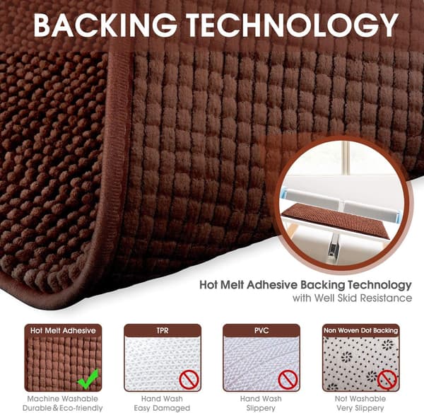 40x60 cm (kaffe) badematte, sklisikker, absorberende baderomsmatte coffee