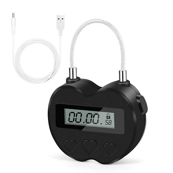 Smart Time Lock LCD Display Time Lock Multifunktion Elektronisk Timer til Rejser Vandtæt USB Genopladelig Midlertidig Timer Hænglås