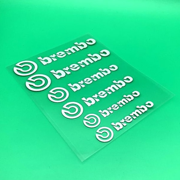 6 stk. bil bremsekaliber klistermærke til Brembo bogstaver køretøj dec Hvid 1 stk.