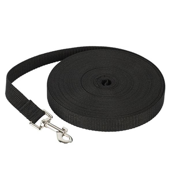 CQBB Treningsline for små til mellomstore hunder, hundebånd for hund/valp for lydighetstrening, tilbakekalling, camping - Svart 10*2M