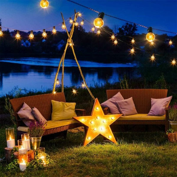 Inomhus/Utomhus Stränglampor, 25 G40 Stränglampor Vattentäta 7,6m Varmvit Dekoration för Patio Café Trädgårdsfest Jul Semester