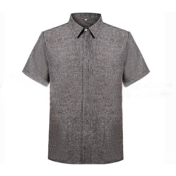 Miesten löysä yksivärinen lyhythihainen paita Harmaa Grey xl