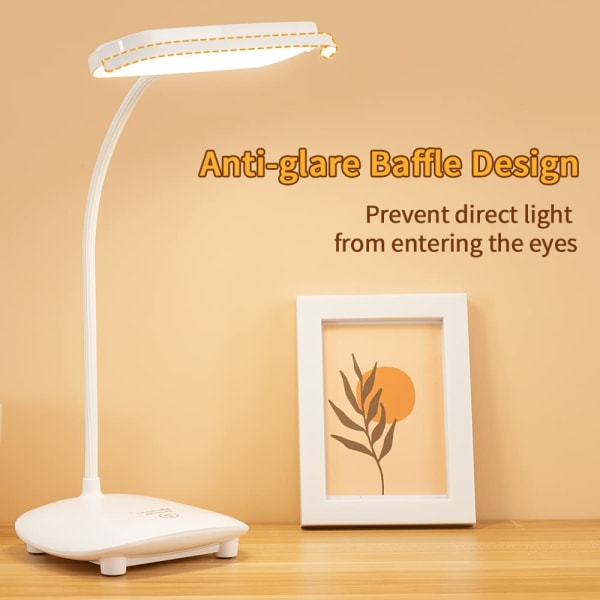 LED-skrivebordslampe, sammenleggbar liten skrivebordslampe