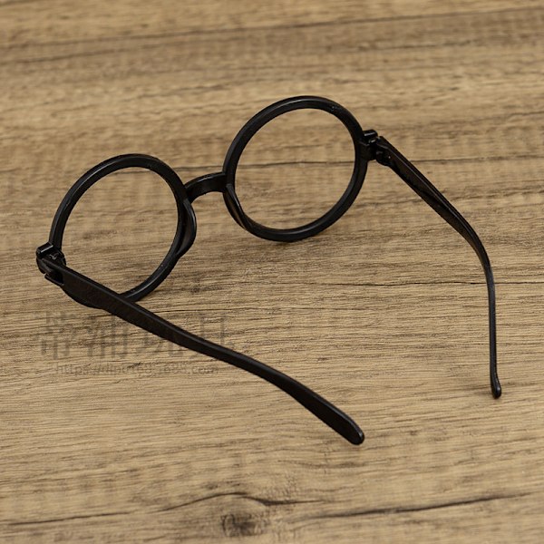 Halloween mustat pyöreät kehykset Harry Potter -lasit ilman linssejä