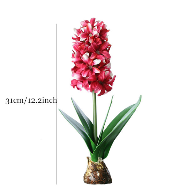3 st Hyacint Konstgjord Blomma Med Corm Bukett Blad För Hem Farmh