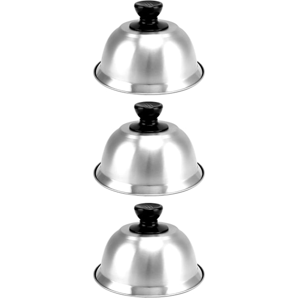 3-pack Burgerlock, Smältkupol, Rostfritt Stål, 16 x 10 cm, För Hamburger