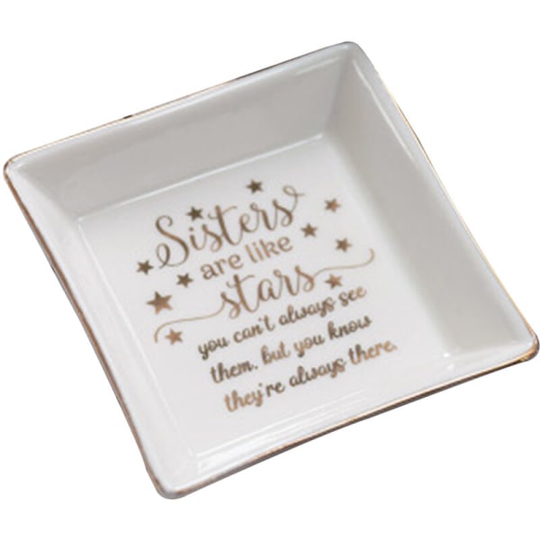 Dekorativ keramisk prydnadsplatta, presenter till mamma, fyrkantig tallrik med guldkant till mammas födelsedag, mors dag
