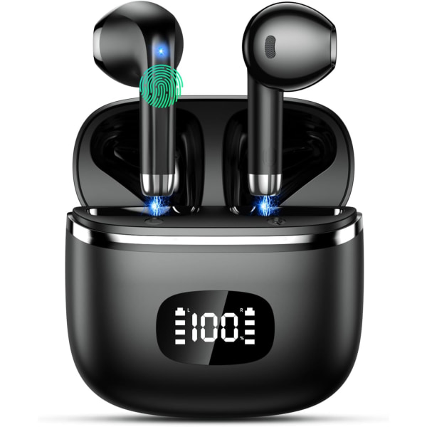 Trådløse øretelefoner Bluetooth-hovedtelefoner 5.3 bas stereohøretelefoner, 40 timers spilletid ørepropper