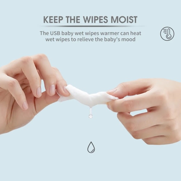 USB Baby Wipe Warmer 3 temperaturtilstande Blehåndklædevarmer 10W Konstant temperatur Stor kapacitet Bærbar Baby Wipe Warmer Hjem Bilrejse Hvid