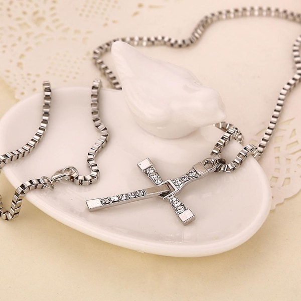 Christian Fast And Furious Dominic Toretto Cross Pendant Halsband Kedja Silver