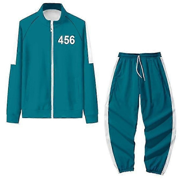 Squid Game Hoodie Träningsdräkt Kostym Halloween Party Cosplay Kostym - WELLNGS 456 456 L
