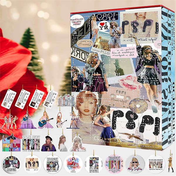 2023 Jultomte Taylor Swift Nyckelring Berlock 24 Dagar Nedräkning Julkalender Fans Julklapp Blind Box Presenter D