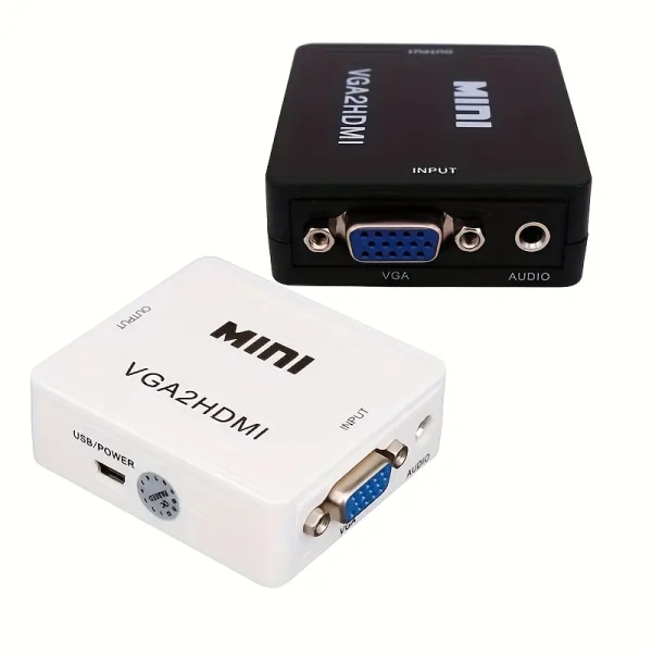 VGA till HDTV-omvandlare kompatibel box 1080P Mini Video Audio Adapter