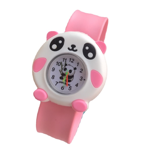 Børne tegneserieure armbåndsur, der indikerer Quartz elektronisk armbåndsur (Panda pink)