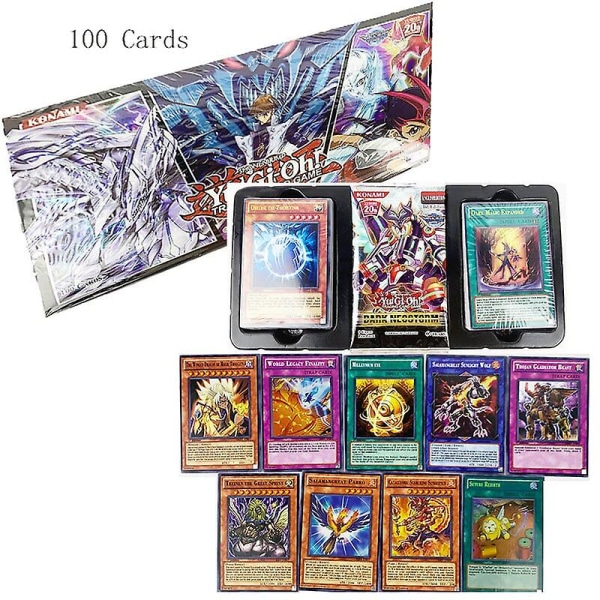 100 st Yu Gi Oh japansk anime 100 olika engelska kort Wing Dr