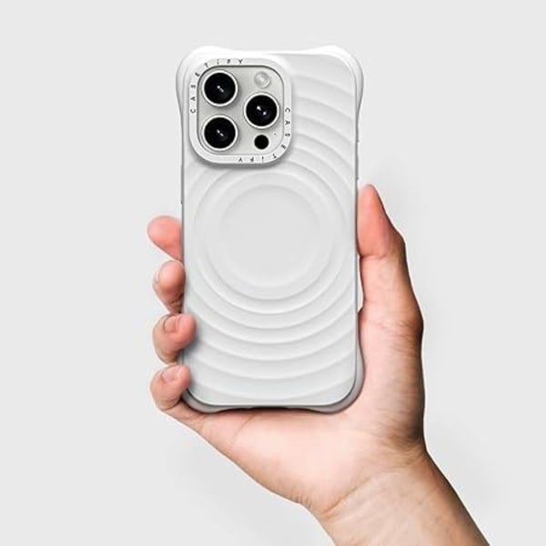 CASETiFY Ripple Cover til iPhone 16 Pro Max [Silikone / 2 m faldsikring i militærkvalitet / Kompatibel med Magsafe] - Hvid