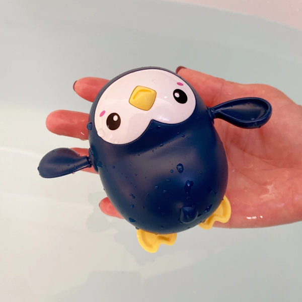 Sød Bade-Skildpadde Hval Pool Strand Klassisk Kæde Opvindslegetøj Vandlegetøj til Børn Blue penguin