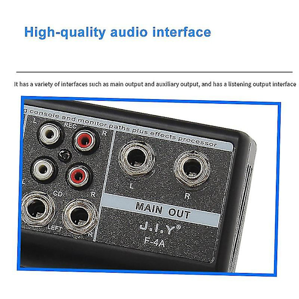 Profesjonell 4-kanals Bluetooth-mikser Audio Mixing Dj-konsoll med Reverb-effekt Karaoke Usb Live