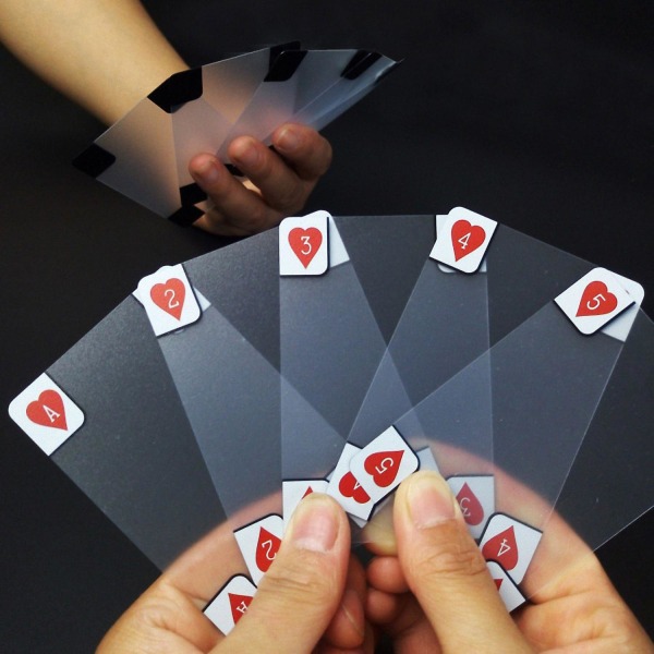 Läpinäkyvät muoviset vedenpitävät pokerin uutuuspokerin pelikortit