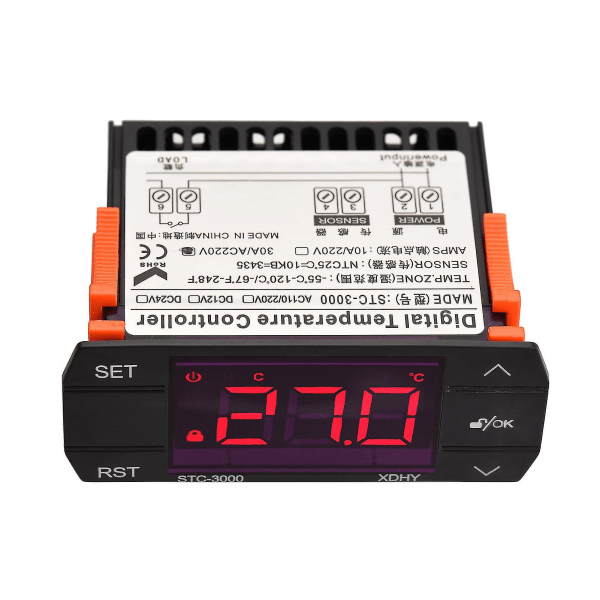 30a Digital temperaturregulator Stc-3000 Intelligent temperaturregulator AC 220v Køleskab Termostat Support Opvarmning/køling/temperatur Korr.