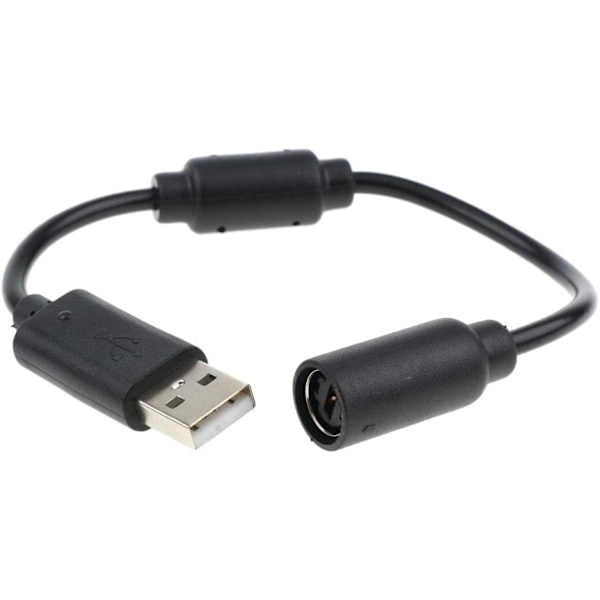 perfk Pelikonsoli USB-muunninsovittimen kaapeli irrotettava kaapeli Xbox 360 -ohjaimelle, musta/harmaa - musta
