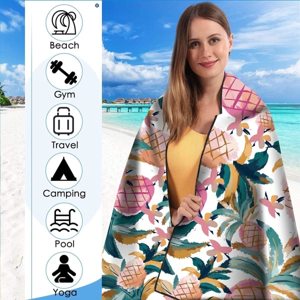 Strandhåndklæde, Dobbeltsidet Overstørrelse Mikrofiber Strandhåndklæde til Voksne, Letvægts