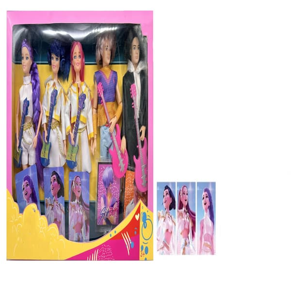 Demon Hunters K-POP Vinylfigurset, Samlarbara 32 cm Ledade Dockor för Fans och Barn Bright Yellow