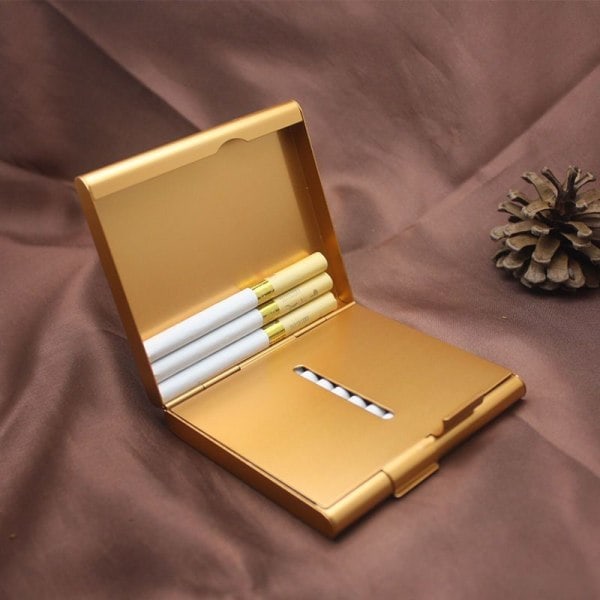 Guld Etui/Holder 2 stk. Plastik Cigaretter til 20 Cigaretter