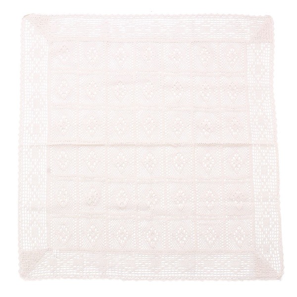 1 st Ins Hollow Crochet Duk Country Simple Lace Design Duk (90x90cm) (90x90cm, Beige)