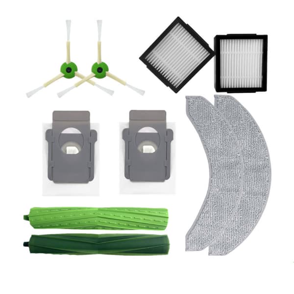 10 stk. reservedele kompatible med iRobot Roomba Combo j7 Combo j7+ Combo j9+ Combo 10 Max robotstøvsuger dobbelt gummirullebørste 2