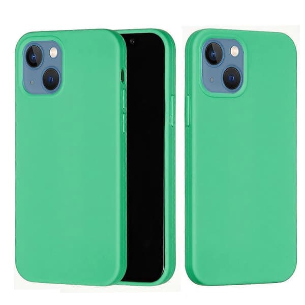 Flytende silikon beskyttelsesdeksel til iPhone 13 mini - Multicolor Green