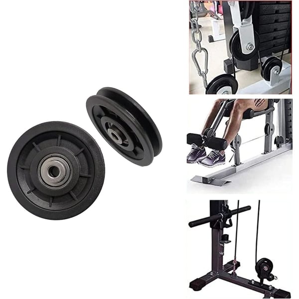 2 kpl Mustat Hihnapyörän Laakerit Kuntosalilaitteiden Osien Laakerit Fitness-Varaosia DIY-Tarvikkeet