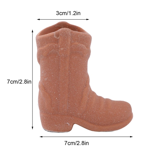 Cowboy Boot Match Holder, Match Holder With Striker, Keramic Match Striker Keramiska stövlar Tändstickslåda Förvaringslåda, match Gratis Brown