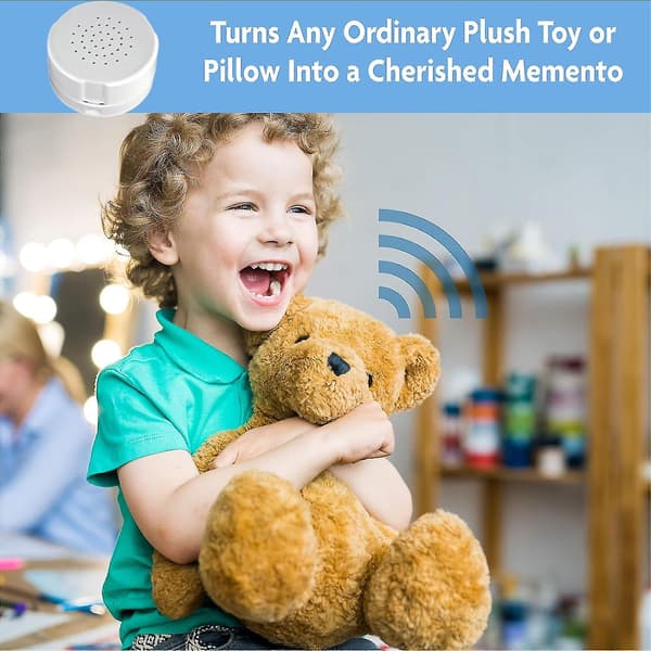 Stemmeoptager til Teddys Bear Press optagelig stemmelydboks optagemodul 30 sekunders optager til udstoppede white (Pack of 3)