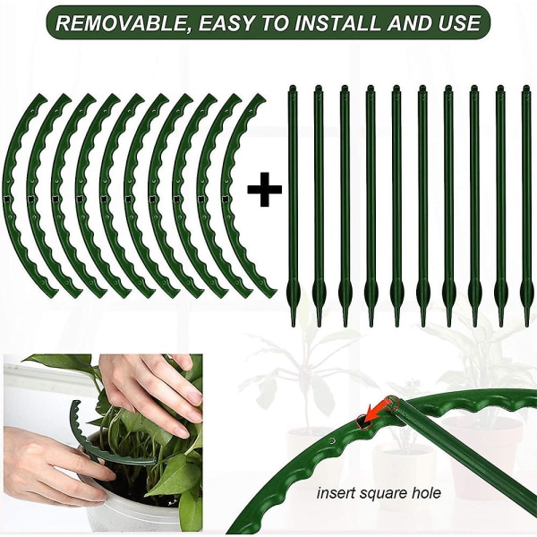10 st Plast Växtstöd Högstativ För Blommor Växthusarrangemang Stånghållare Orchard Garden Bonsai Tool