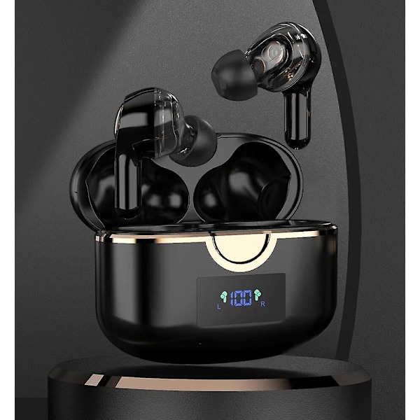 Trådløse hodetelefoner for Samsung Galaxy S22 Ultra S21 FE S22+ Bluetooth V50 Headset Sport Ørepropper (Svart)