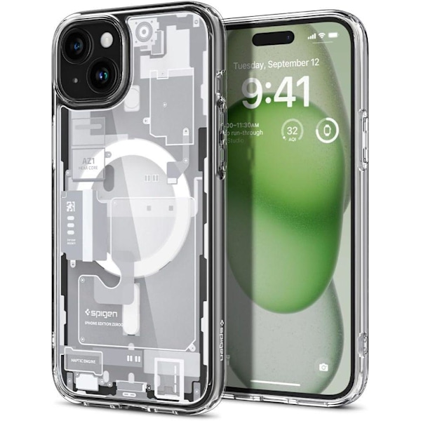 Spigen iPhone 15 Plus MagSafe Ultra Hybrid Zero One -kuori Valkoinen