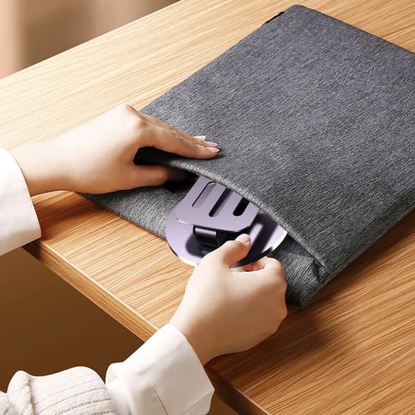 Vikbar Tablet Telefon Aluminiumlegering Skrivbordsstativ Universal Telefon Skrivbordsstativ Bas grey