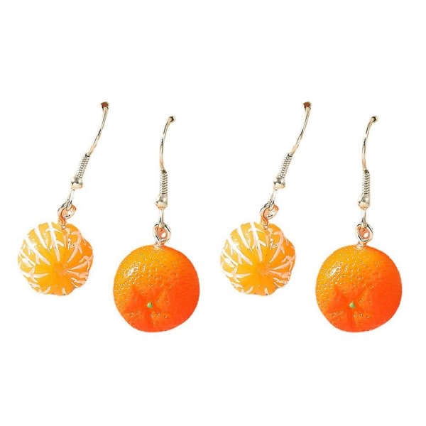 2 par apelsiner formade örhängen Lady Lovely örhängen Mode öron smycken dekorationer (0,8X0,8cm, orange)