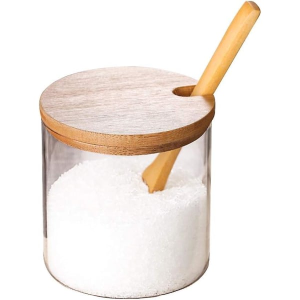 Sukkerbolle Med Lokk Og Skje, Krydderkrukke For Urter Og Krydder Oppbevaring