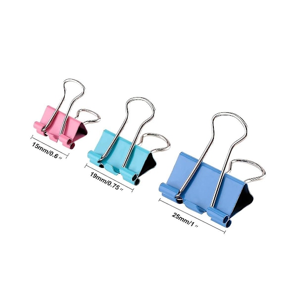 Binder clips Papirclips blandet 300s med æske til kontor skole og hjem clip Fo